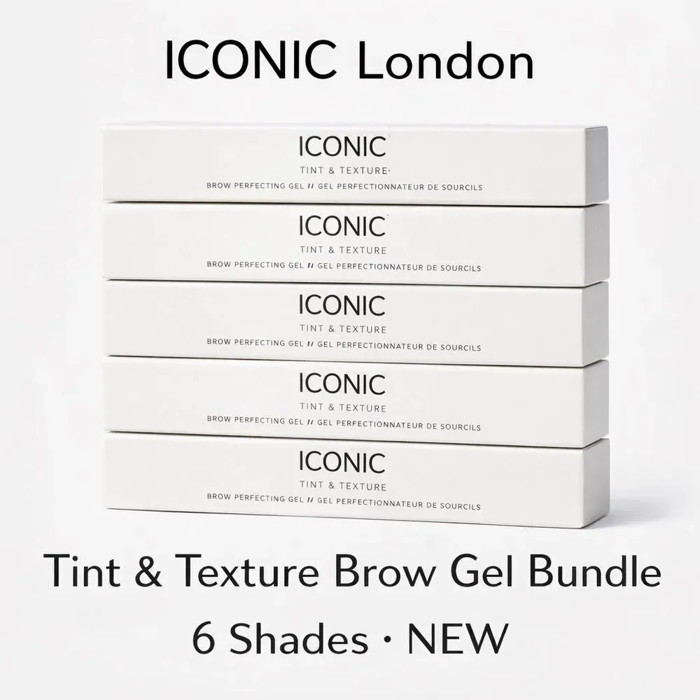 ICONIC London Brow Gel Bundle 6 Shades | Tint & Texture 3ml NEW in Boxes